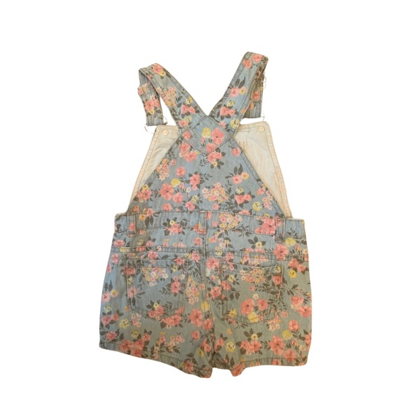 Floral Print Toddler Girl Overalls - Picture 2 of 5